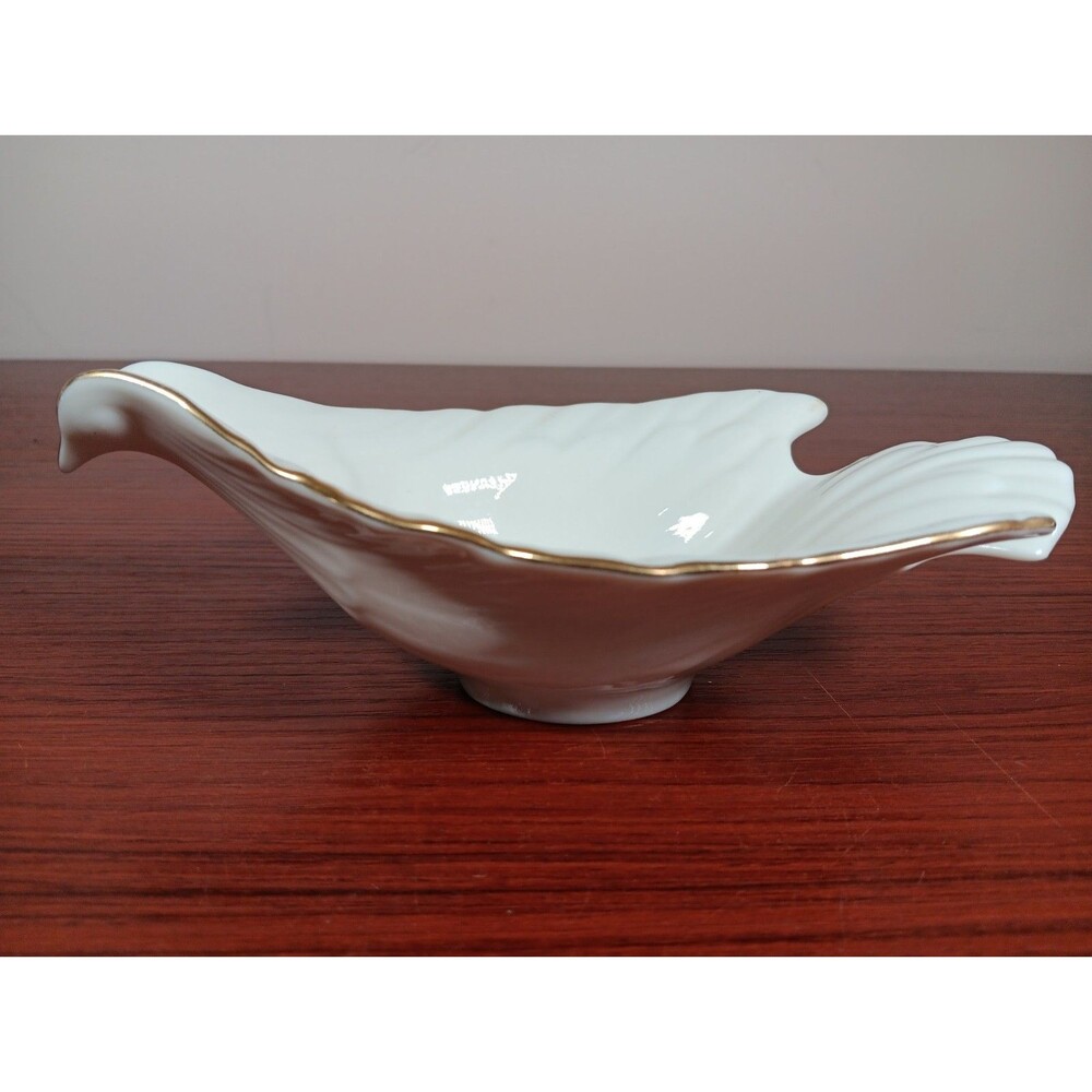 VTG Lennox Porcelain Dove Candy/Trinket Dish 24kt Gold Trimmed Made In USA EUC